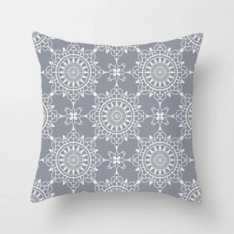 Gray Geometric Printing Sofa Cushion Cover Pillowcase Home Decor Party Car Bedding