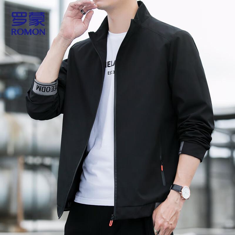 ROMON Men's Stand Collar Business Casual Jacket