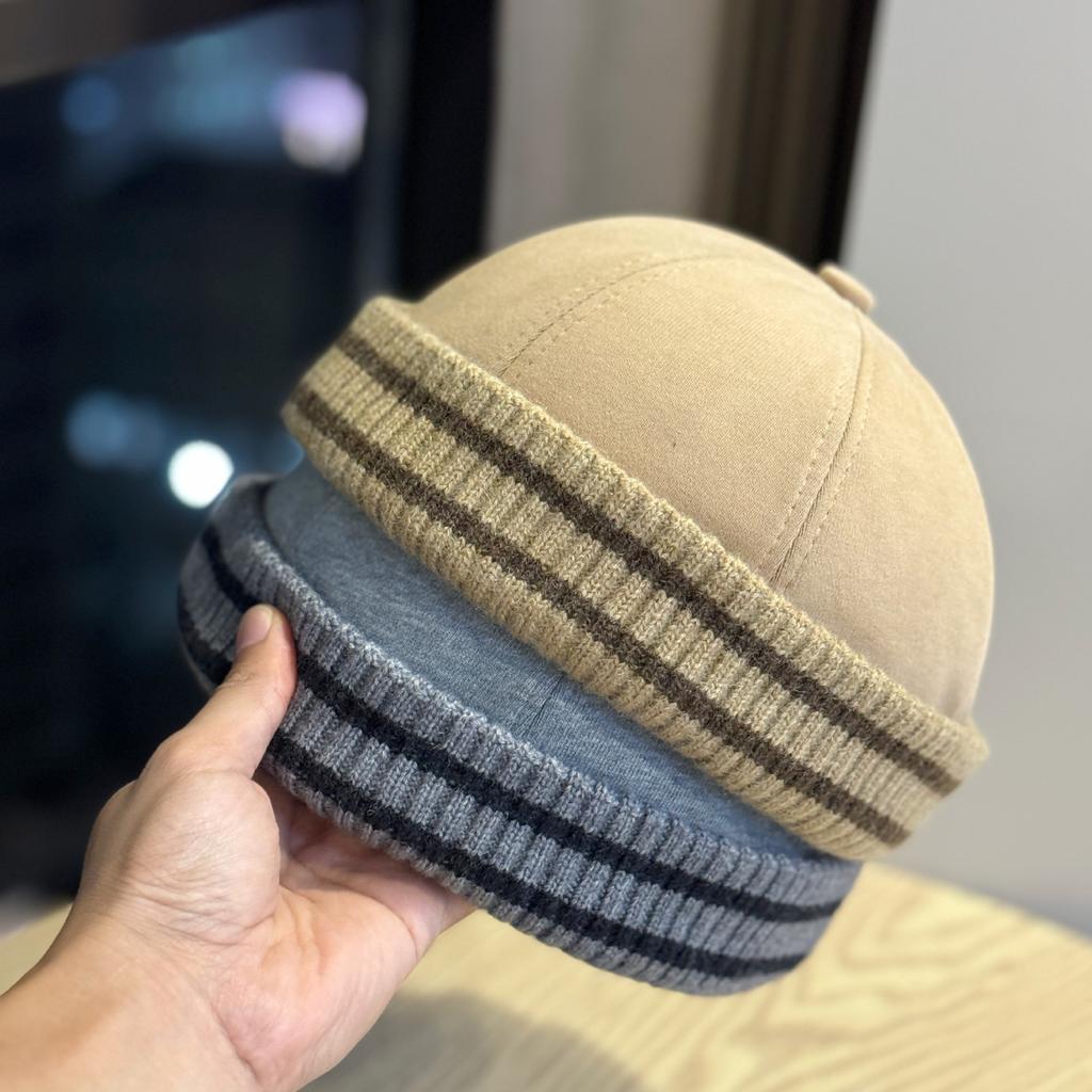 Korean Style Knitted Retro Melon Skin Hat for Men and Women in Autumn and Winter Hip Hop Yuppie Street Kittens Versatile Baotou Landlord Hat
