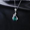 Jewelry Palace Ciondolo Collana in Argento Sterling 925 con Smeraldo Nano Sintetico per Donna Senza Catena