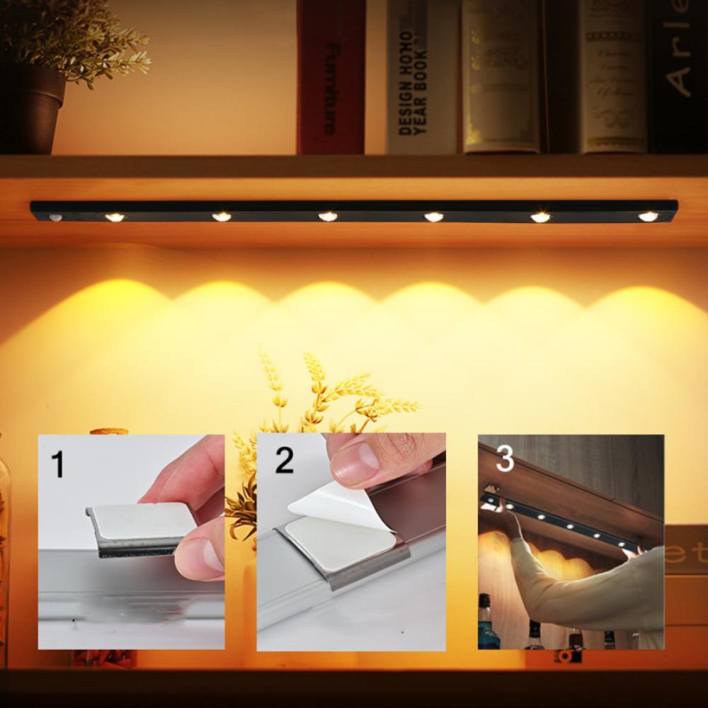 PIR LED Nachtlicht Bewegungssensor Licht Kabellos USB Wiederaufladbare Nachtlampe Für Küchenschrank Kleiderschranklampe Treppe