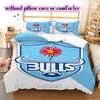 Rugby Club The Bulls Pattern Bedding,Quilt Set Quilt Cover Pillowcase Home Birthday Gift (1*duvet cover+2*pillowcase,without core)