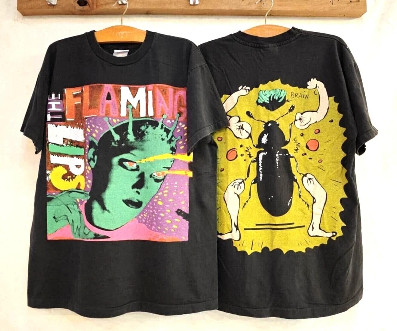 The Flaming Lips Psychedelic Rock Band 2 Side Black Unisex Tshirt Reprint KH5531 XXXXL