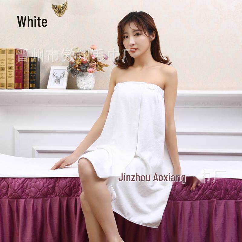Wrap Chest Bath Towel for Women - Strapless Sauna Skirt with Buckle, Absorbent & Soft, Engraved Logo