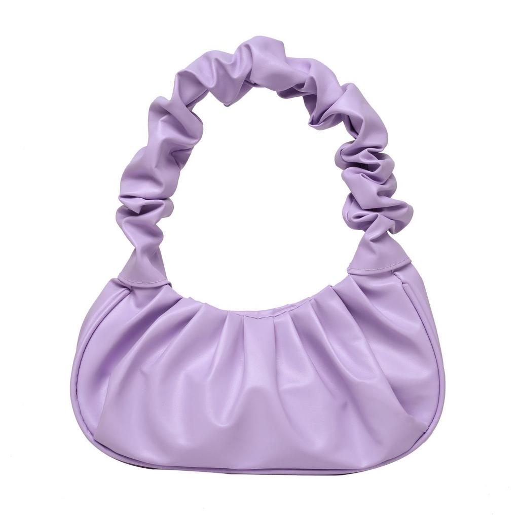 Korean One-Shoulder Pleated Dumpling Tote Bag