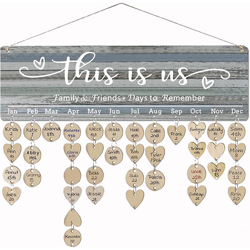 Heart-Shaped Wooden Hanging Sign - Home Decoration Pendant & Creative Message Board