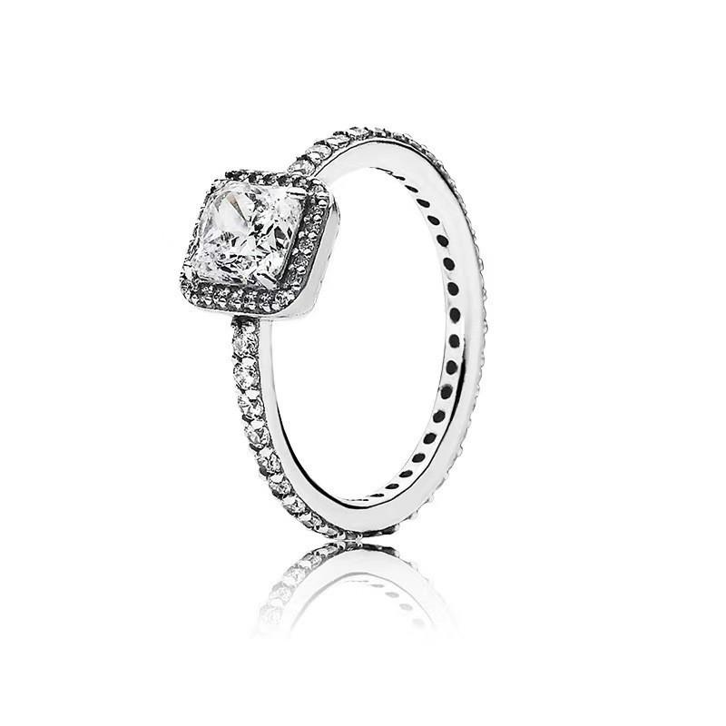 2026 Square Love Ring S925 Silver Plated Gold Sapphire Diamond Drop Star Ring No. 5