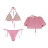 2025 Elegantes Rosa Dreiteiliges Sexy Bikini-Set für Frauen - Schicke Resort-Bademode