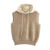 2024 Autumn Women's Casual Knit Half-Zip Hooded Vest