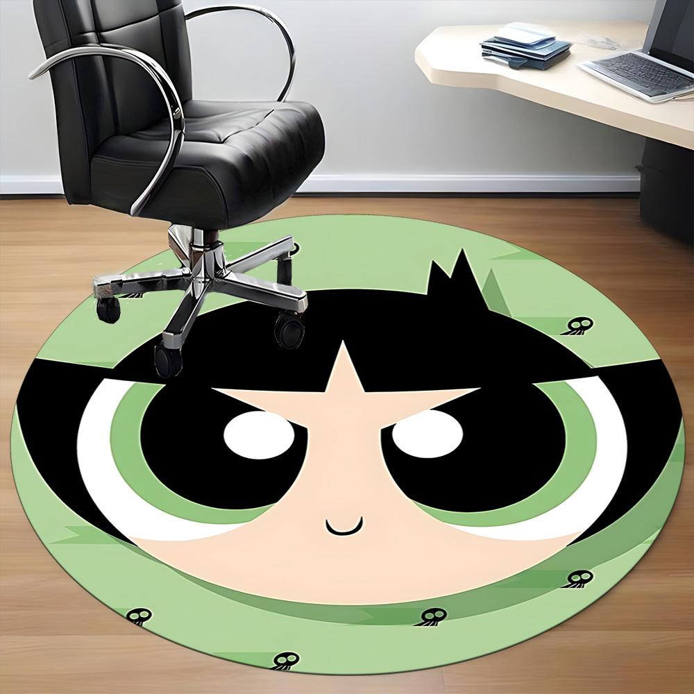 1pc Powerpuff Girls Office Round Area Rug, Under Office Chairs Bedroom Living Room Home Decor  a1022185
