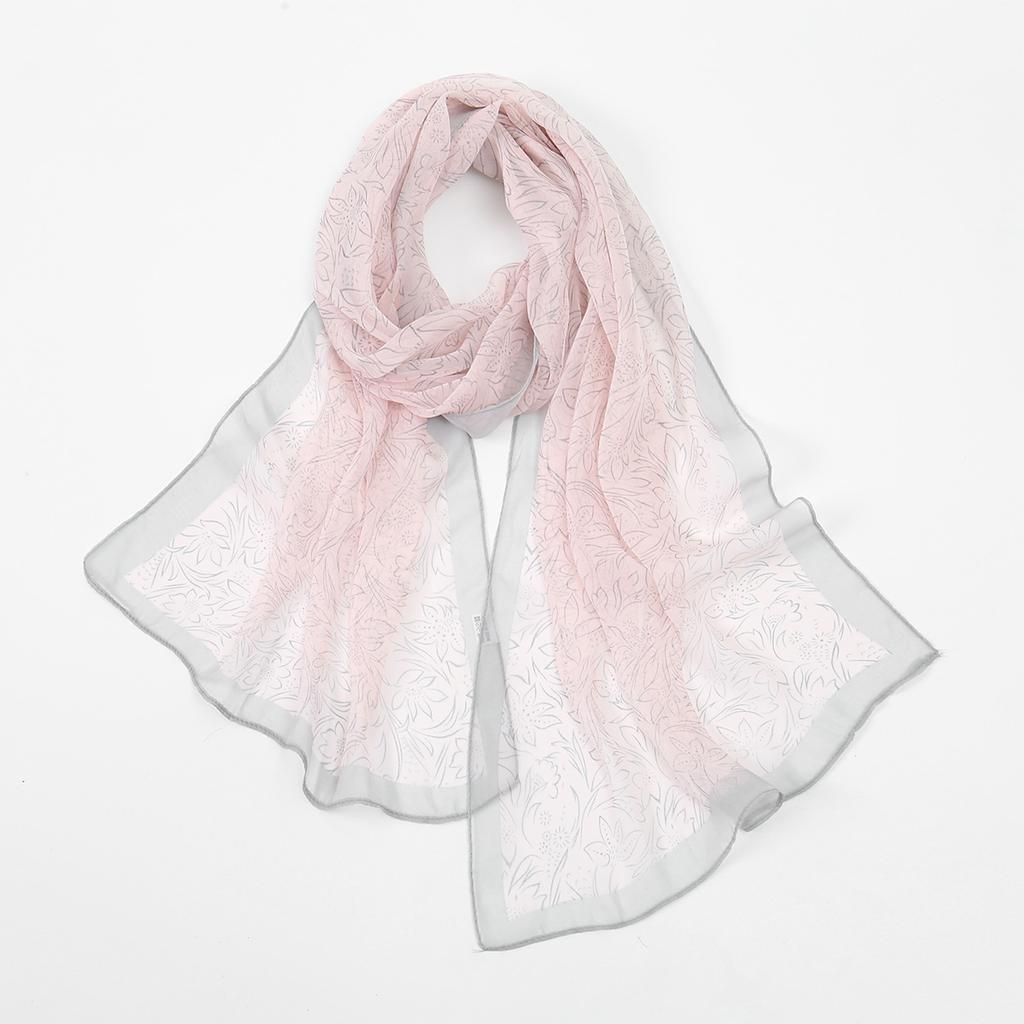 New Beauty Floral Printed Georgette Hijab For Women Thin Soft Scarf Shawl Wrap Middle East Summer Beach Sunscreen Thin Headscarf