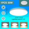 1 lámpara de techo a prueba de agua, panel de luces LED para baño, 50 W, moderna luz LED para cocina, dormitorio, hogar, interior, lámpara de techo ultrafina