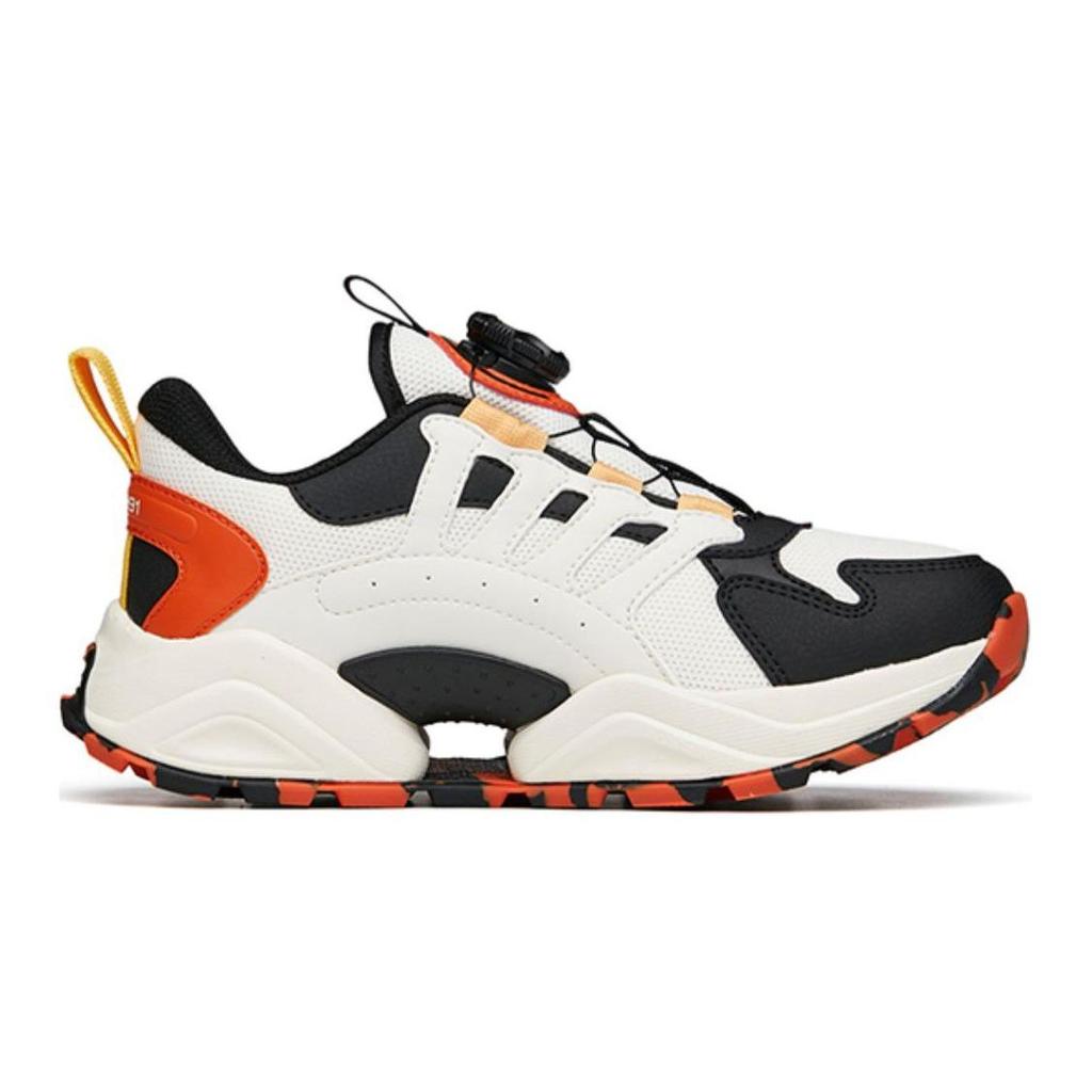 Anta Kids Battle Armor Non-Slip Shock Absorbing Wear-Resistant Breathable Low-Top Running Shoes Kids Sneakers White Black Yellow 312218805-6