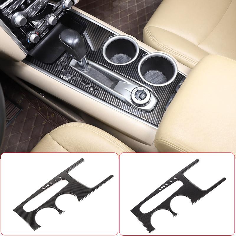 ABS Carbon Fibre For Nissan Pathfinder 2013-2018 Car Center Control Gear Shift Panel Decorative Cover Sticker Car Accessories