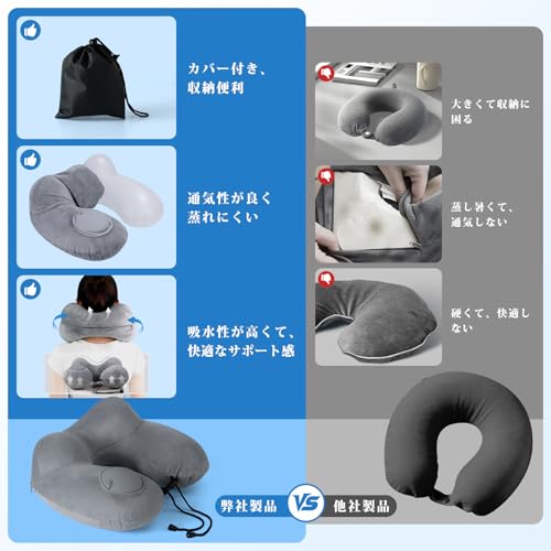 [2026 New Design, Featured in xanan] Portable U-Shaped Air Neck Pillow for Travel [Inflatable] with Storage Pouch and Washable Cover. Convenient for I