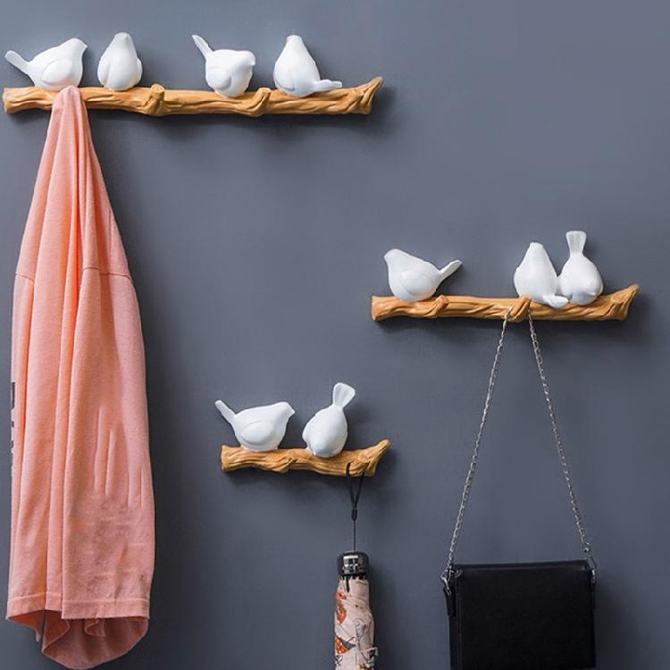 Easy Install Resin Bird Hook for Hanging Keys Hats Wall Mount Decorative Coat Hanger Kitchen Towel Storage Rack