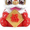 Cute Car Dashboard Figures Solar Powered Lion Dance Chinese New Year Table Decor Car Dashboard Decorations For Drivers