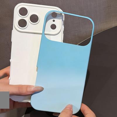 Luxury Gradient 2IN1 Bumper Candy Case For iPhone 17 16 15 14 13 Pro Max Shockproof Macaron Colors Simple Armor Ruggged Cover