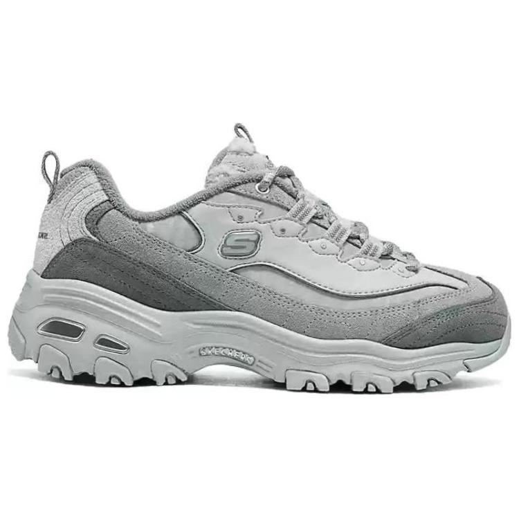 Skechers DLites 1.0 Comfortable Soft Durable Low-Top Dad Shoes Women Sneaker Blue Gray 150240-GYSL