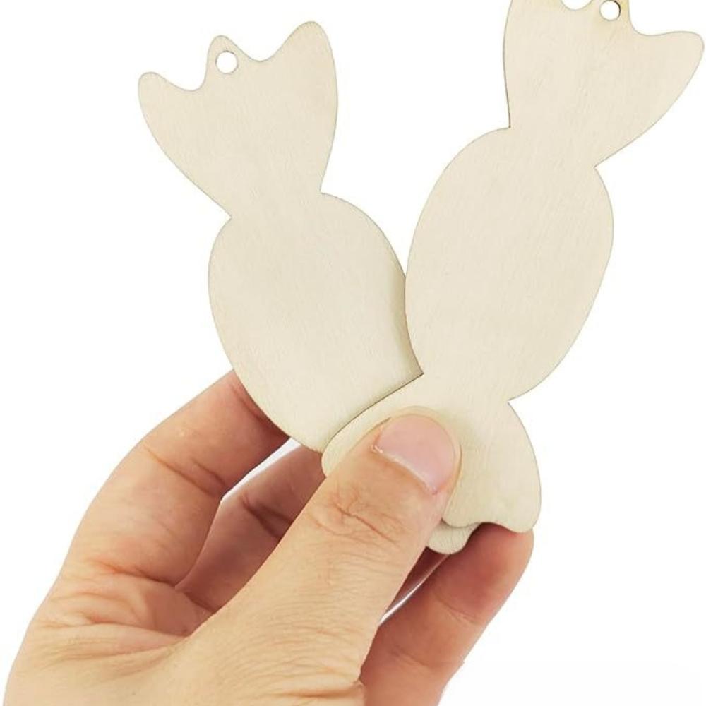 Diy Candy Wooden Handicrafts, Blank Wood Chip Decoration, Unfinished Candy Wood Chip Festival Decoration