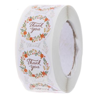 500Pcs/Roll Floral Thank You Sticker For Party Package Stationery Sticker