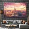 1. 2D Flat Background Photography Fabric - Romantic Style of the Eiffel Tower sunset.XY
