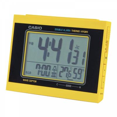 Alarm Clock Radio Digital Double Alarm Temperature Humidity Calendar Display Yellow DQD-5000J-9JF