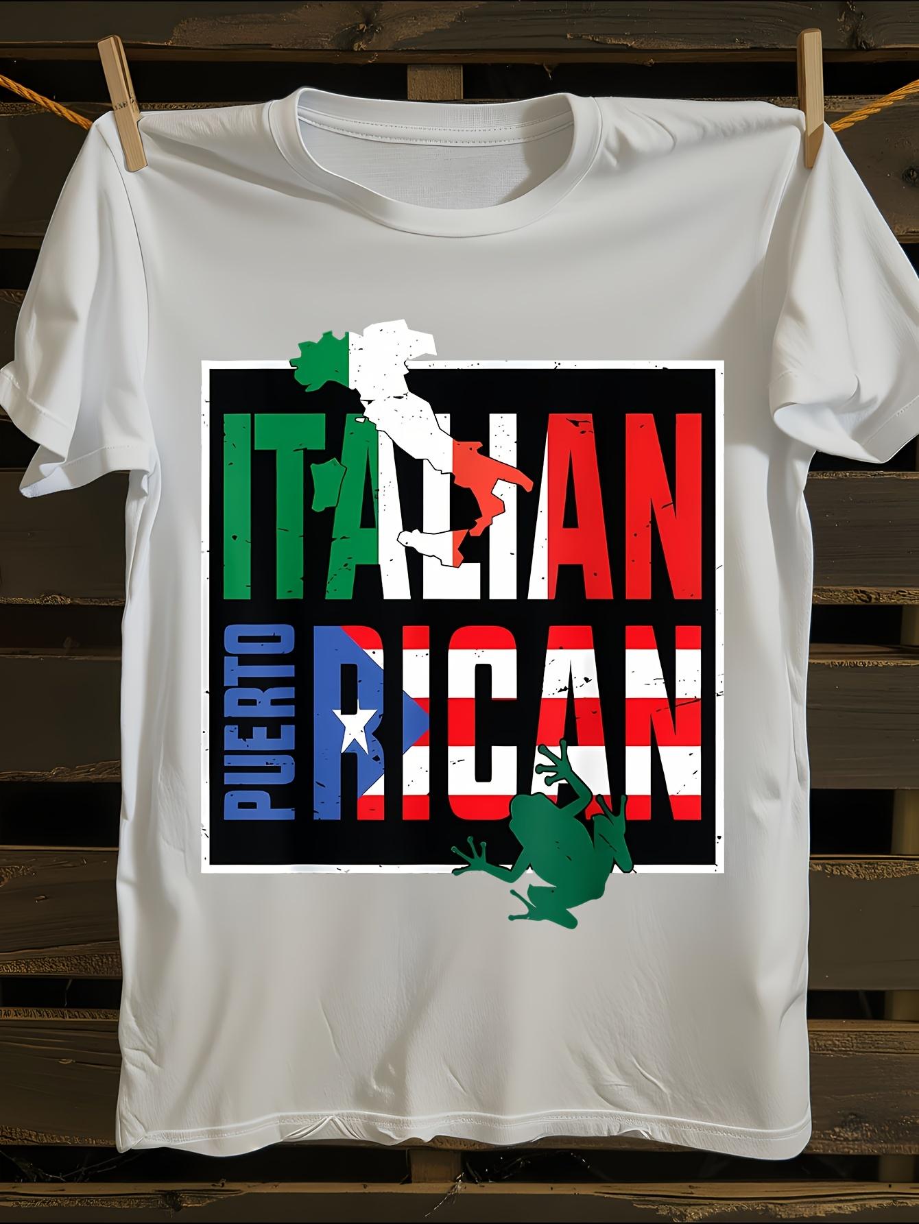 Puerto Rican Italian Flag Half Half Tshirt XXXL