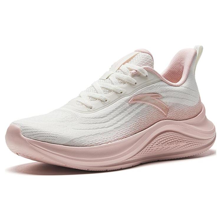 New Anta Anti Slip Wear Resistant Low Top Casual Running Shoes Women's Ivory White With Glow Pink 922335571-4