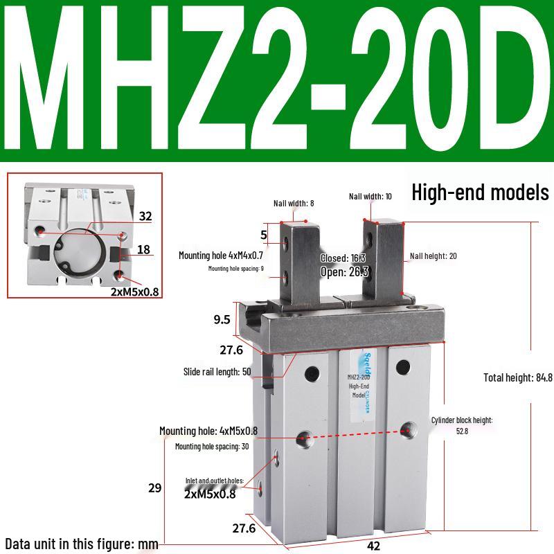 MHZL2 Pneumatic Finger Cylinder Parallel Manipulator Gripper MHZ2/HFZ Series