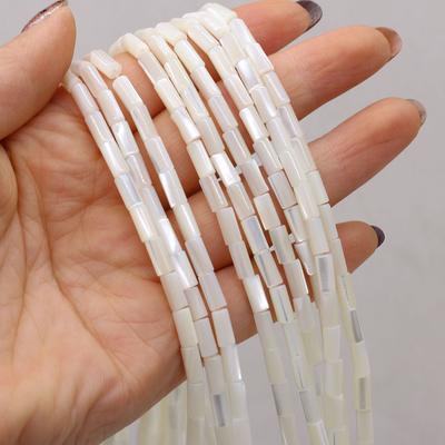 1 Strang Natürliche Süßwasser-Muschelperlen Weiß Rechteckliche Isolationsperlen Für Schmuckherstellung DIY Halskette Ohrringe Armband Perlen Zubehör