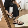 Women's Fairy Style Lace-up Roman Sandals - Flat Heel, Versatile and Gentle Summer Beach Footwear