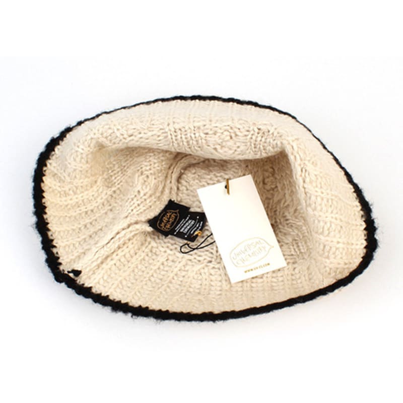 Universal chemistry Edge Twist Ivory Knit Bucket Hat Knit