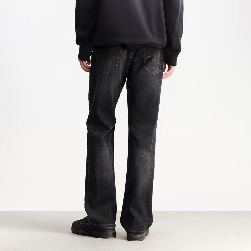 JACK&JONES Men's Spring Washed Whiskered Flared Jeans