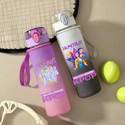 550ML Korean Pop Demon Hunters Animation Design Print Sport Water Bottle Leak Proof Water Mug  Outside-Use Sports Drinking Bottle Celebration Presents