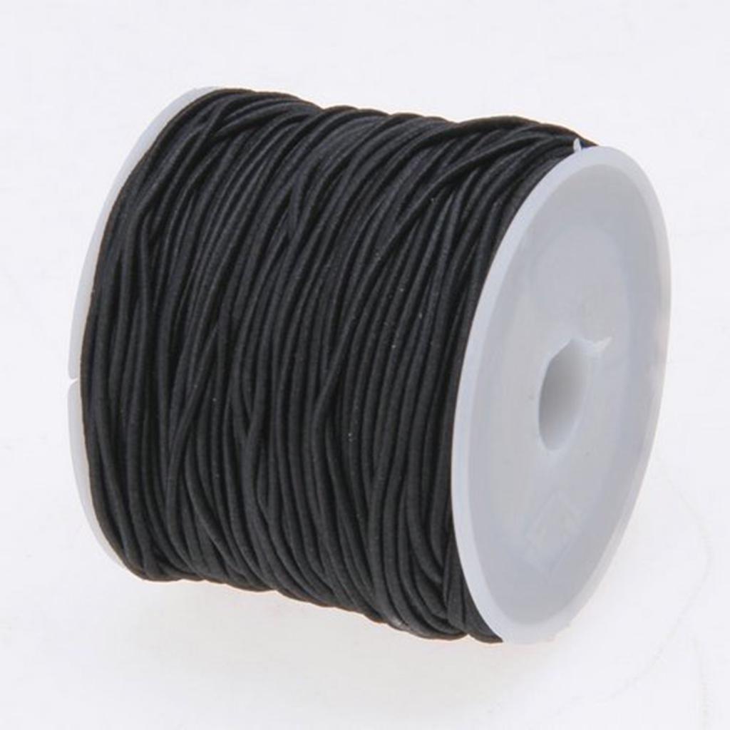 24m Černá Stretch Elastická čára Kulaté navlékání Šňůrka Šňůra Šňůra Šňůrka Nit Cívka Drát