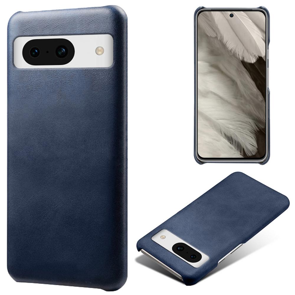 

For Google Pixel 8a Case Calf Texture PU Leather Hard PC Phone Cover Brown