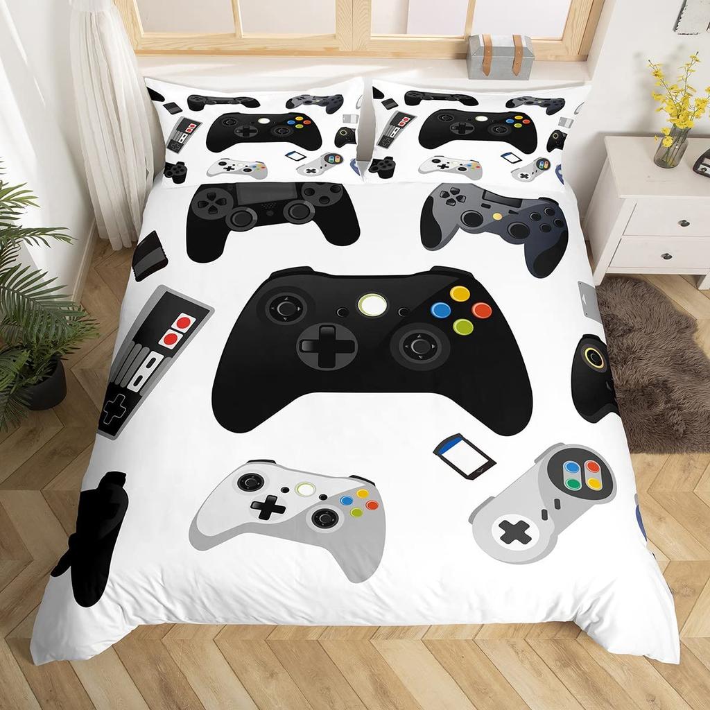 Game Printed Soft Duvet Cover Set Gamepad Video Game Controler Beding Set for Children Kids Tens Young Boys Bedrom Comfortable Quilt Cover featuring