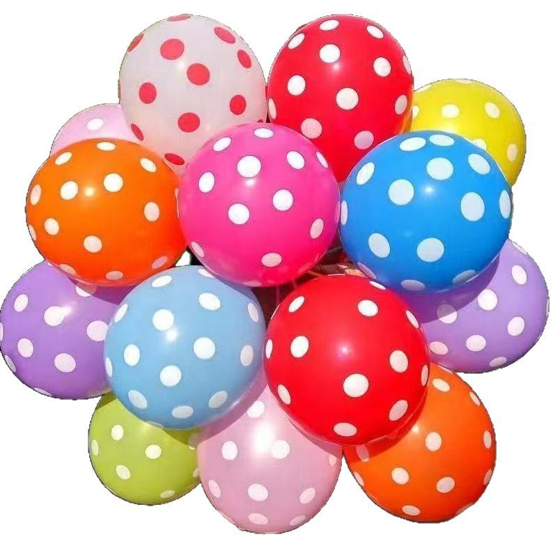 Candy Color Polka Dot Balloons 12" 280g for Children's Day & School Event Decoration