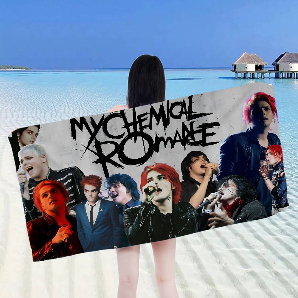 Rock Band My Chemical Romance Beach Towel for Girl Microfiber Quick Dry Sand Free Beach Yoga Spa Gym Pool