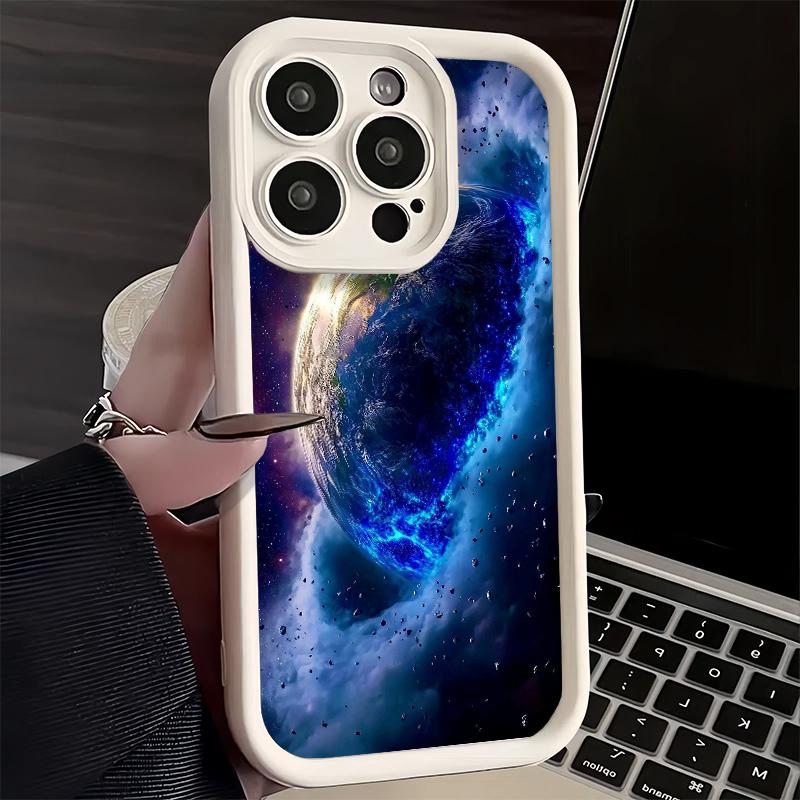 Phone Case for iPhone 17 Air 16E 15 16 Pro Max Earth Stars Space Universe Cover 14 Plus 13 12 Mini Soft Shell Silicone Fundas