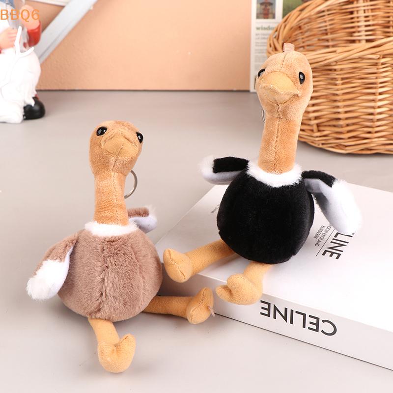 *Cute Ostrich Plush Toy Cartoon Pendant Soft Stuffed Doll Keychain Backpack Car Bag Key Ring Decor Kid Gift