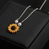Charm Jewelry Princess Pearls Flower Pendant Chain Sunflower Necklace Gold Plated