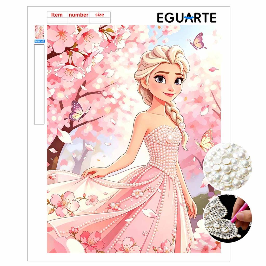 Disney DIY Pearl Art Painting Frozen Elsa Home Wall Decoration Pearl Gemstone Painting Pictures Crafts Home Decoration