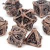 7 Pcs Copper Tree Stump Root Metal Dice Solid Metal Polyhedral Dice Set Suitable for Role-Playing RPG  Board Game Card Game