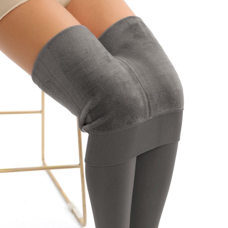 Extra Plus Size Warm Fleece Lined Leggings With Footed Bottoms Women Winter Thick Thermal Tights