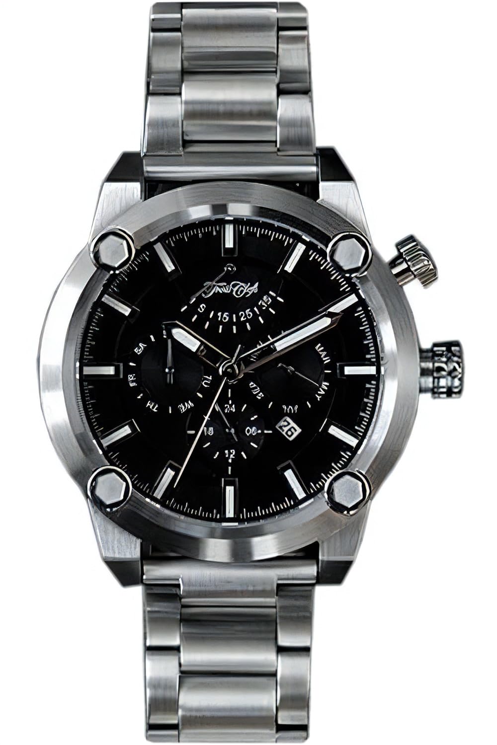 

Trois Clefs Mechanical Automatic Manual Winding Analog Japanese Movement Power Reserve Calendar Stainless Steel Strap 10 ATM Water Resistant Leather