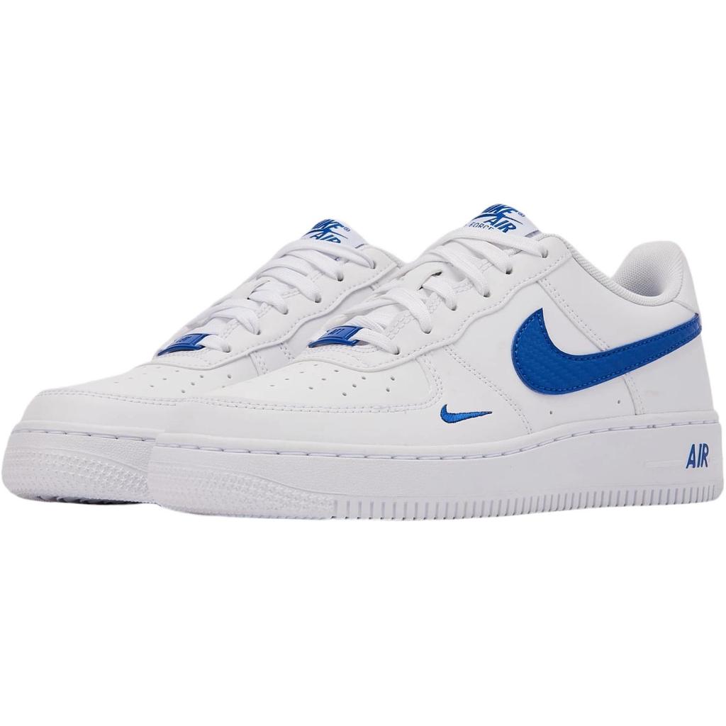 Nike Air Force 1 Wygodne Trwałe Oddychające Odporne na Ścieranie Niskie Buty do Skate'ingu dla Dzieci Trampki Dziecięce Białe Niebieskie IM7662-100
