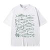 Fish Tattoo Style T-shirt Fishing Funny Meme Graphic T Shirts Men Casual Cotton Vintage Short Sleeve Men's Oversized T-shirts