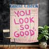 Retro Newspaper Pink Popular Quote Print Cartoon Tapestry Wall Hanging Decoration Household Home Decor